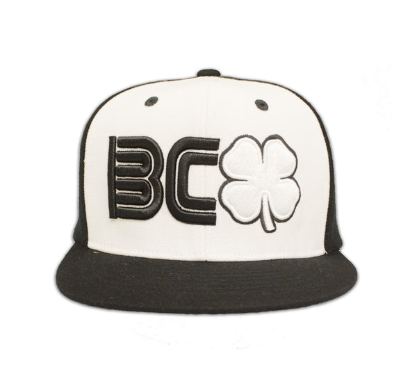 Black Clover Black and White Flat Brim Hat front view